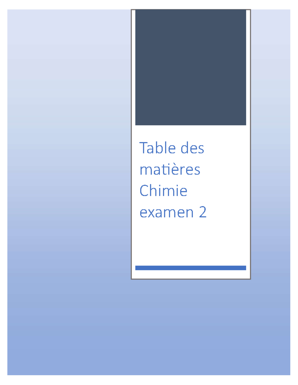 Tables des matières Chimie - LTL Table des maƟères Chimie examen 2 ...
