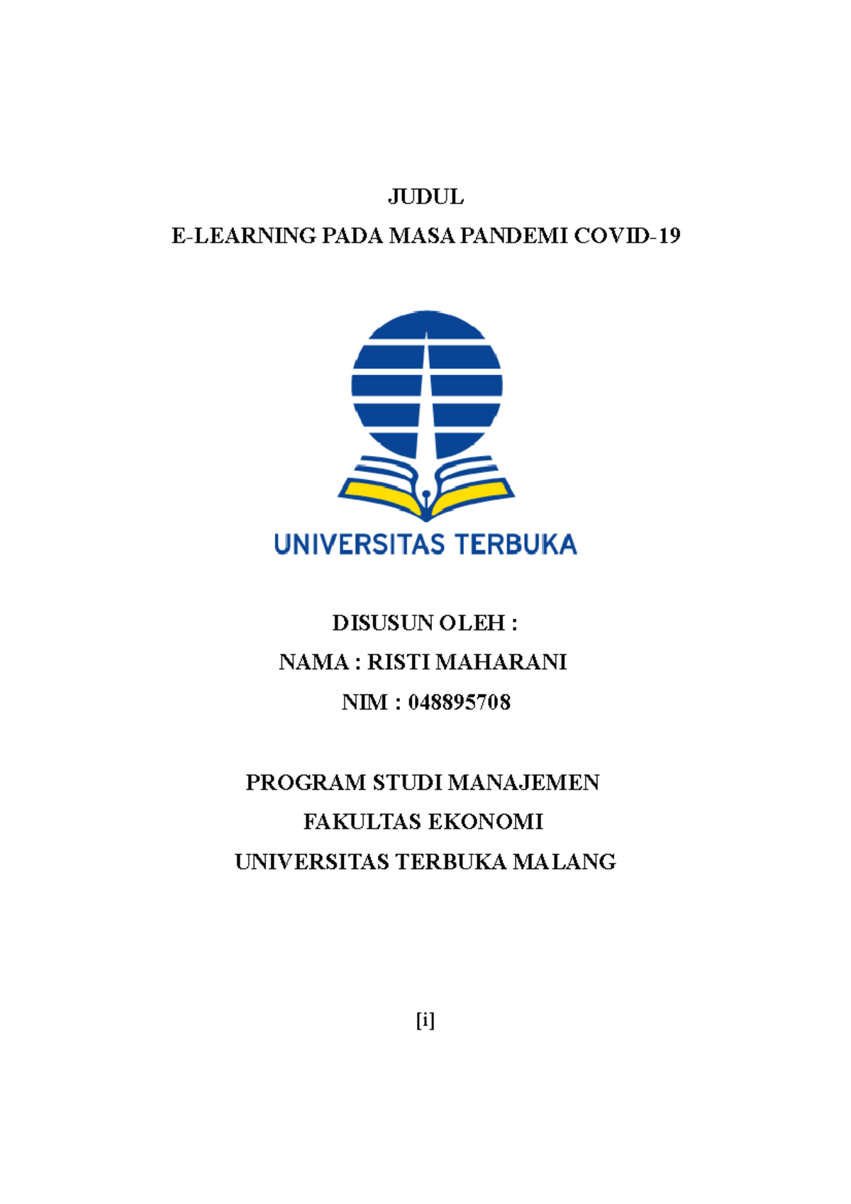 Document 12 Bahasa Indonesia Tugas 2 - JUDUL E-LEARNING PADA MASA ...