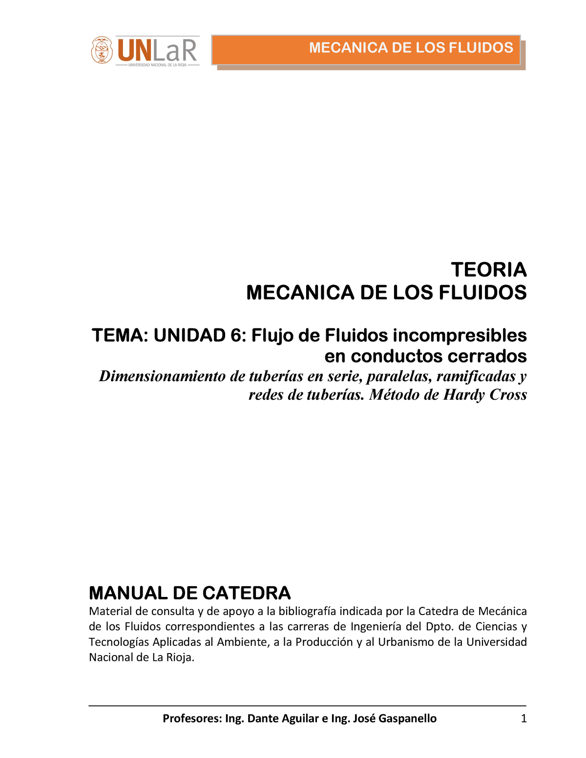 Unidad 6 Flujo Fluidos Incompresibles En Tuberias Teoria Mecanica De Los Fluidos Tema Unidad 9820