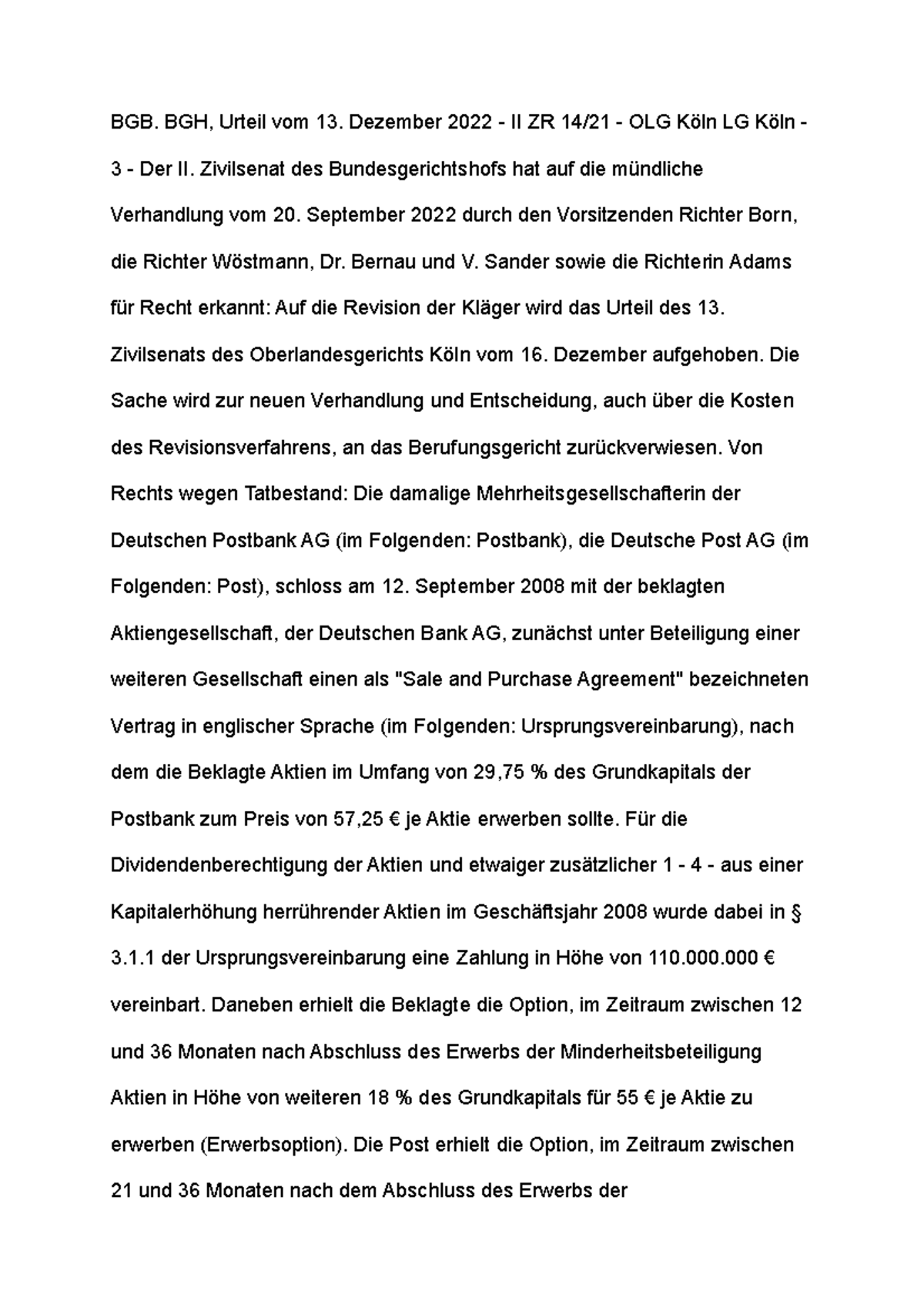 Hydrophobie - Modul - Spezialveranstaltung - BGB. BGH, Urteil vom 13 ...