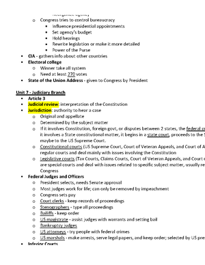Gov Notes pt - AP US Government and Politics Review UNIT I: THE ...