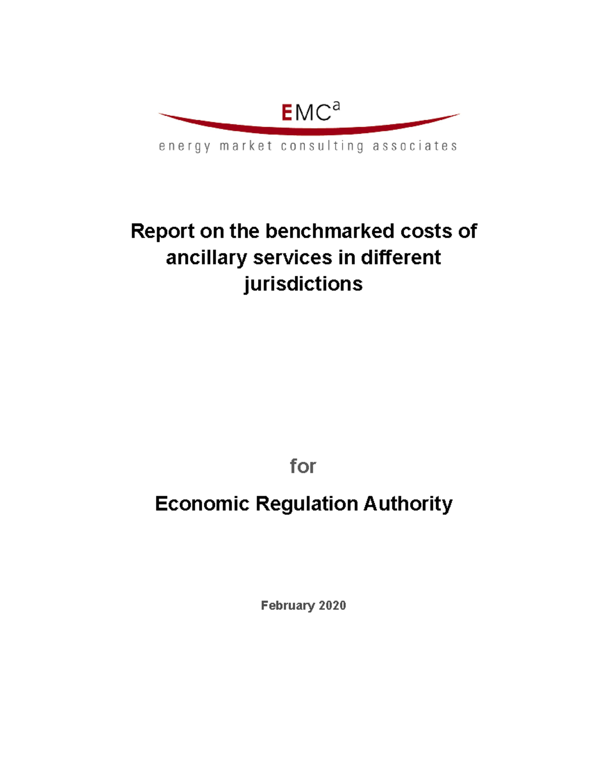 Attachment 3 EMCA report on the benchmarking of ancillary services with ...