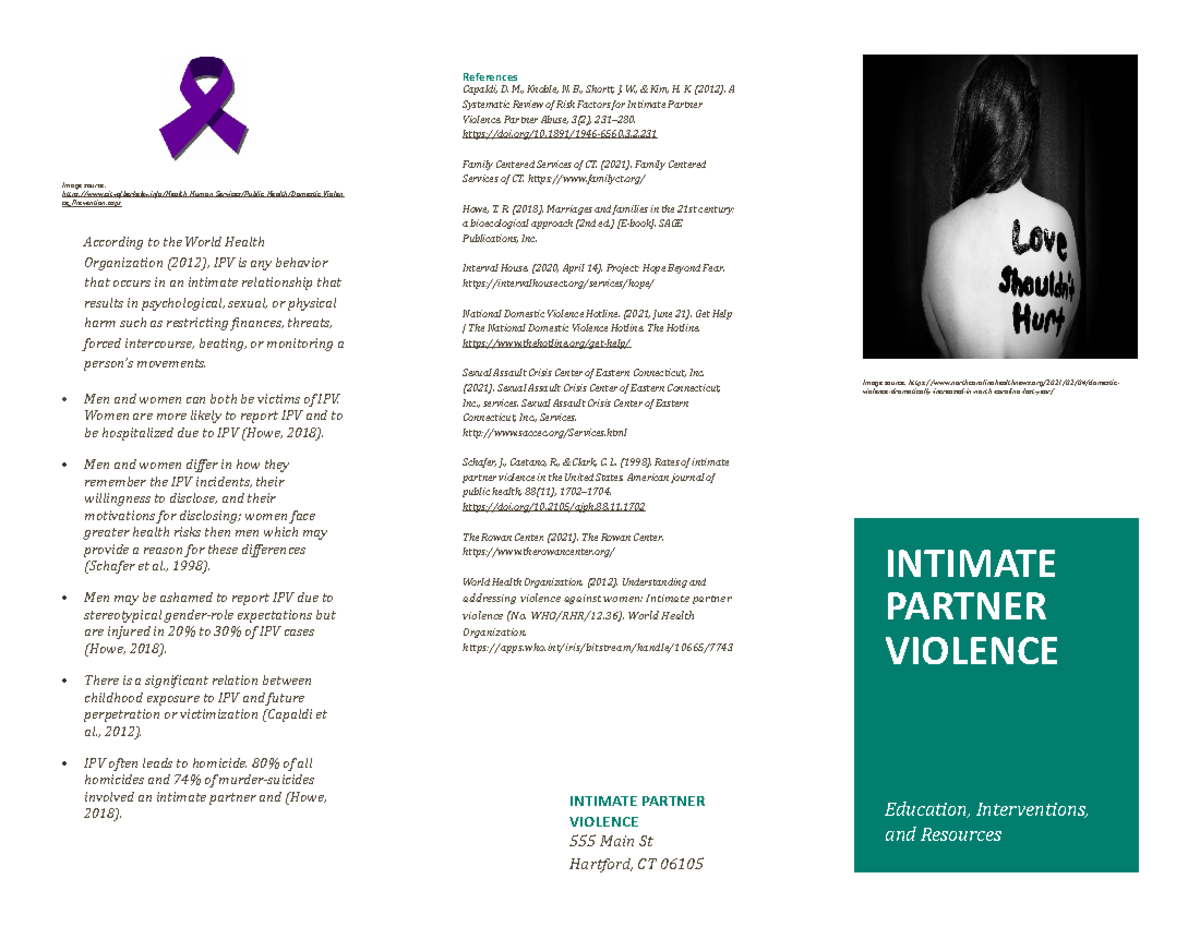 IPV Brochure - References Capaldi, D. M., Knoble, N. B., Shortt, J. W ...