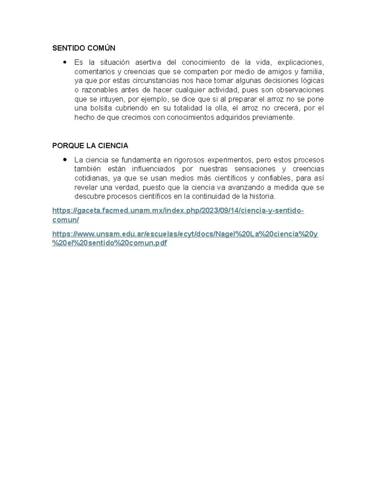 Actividad - ..................... - SENTIDO COMÚN Es la situación ...