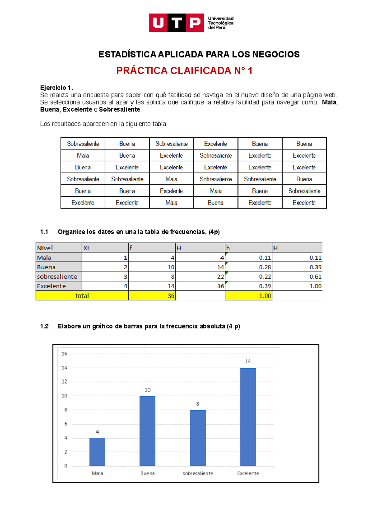 Practica Calificada 01 - ESTADÍSTICA APLICADA PARA LOS NEGOCIOS ...