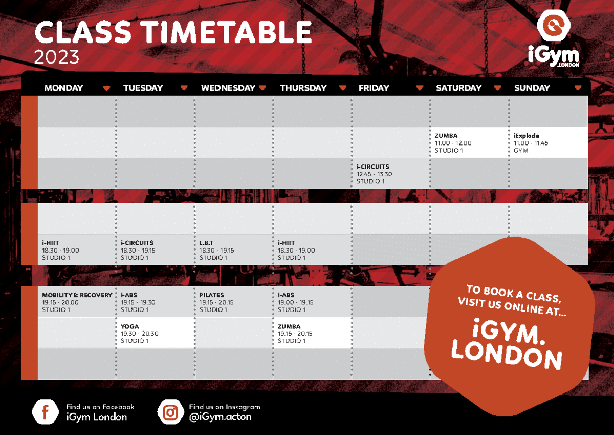 I Gym Timetable July 2023 - iGYM CLASS TIMETABLE 2023 Find us on ...