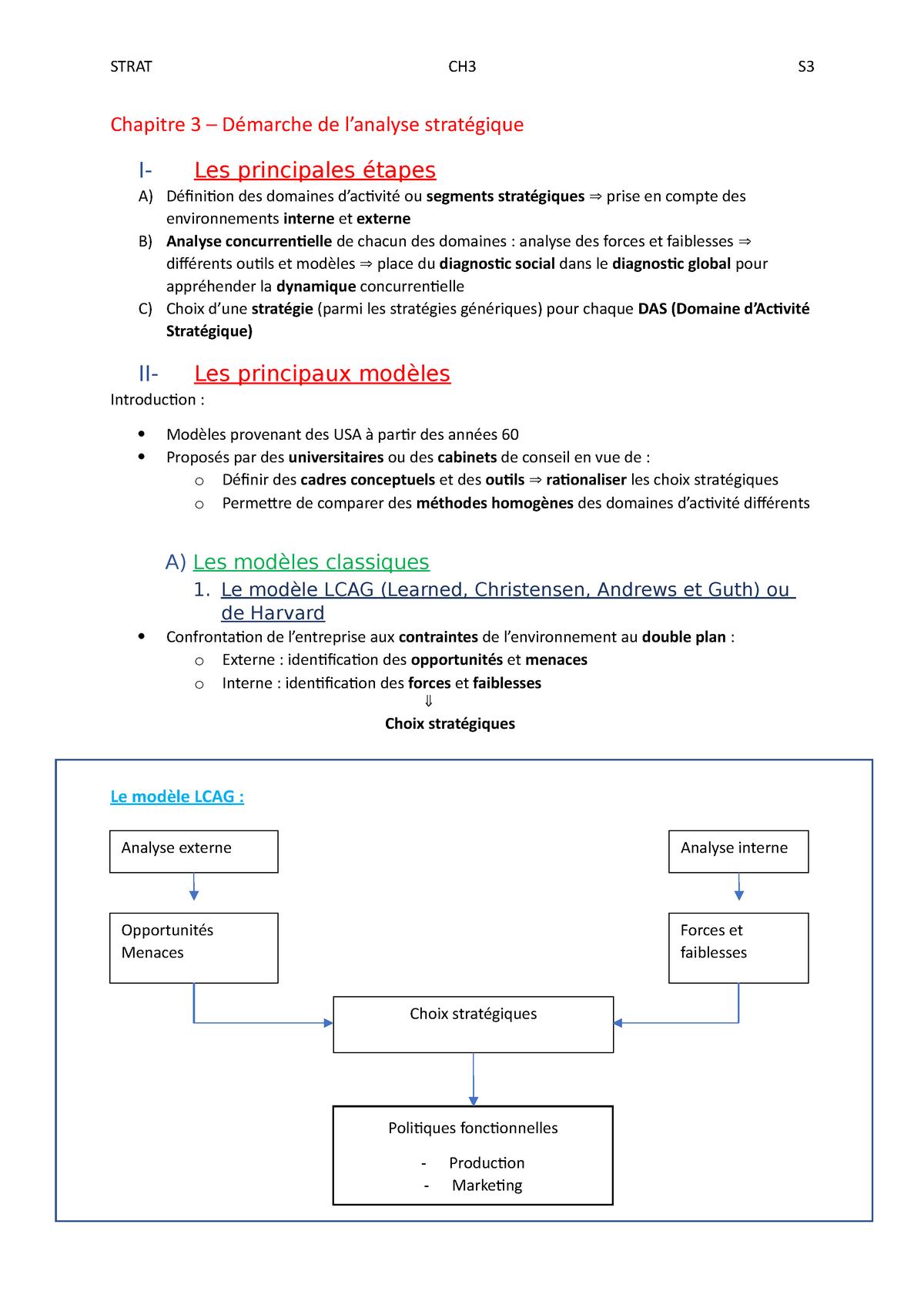 CH3 - Démarche De L'analyse Stratégique - Chapitre 3 – Démarche De L ...