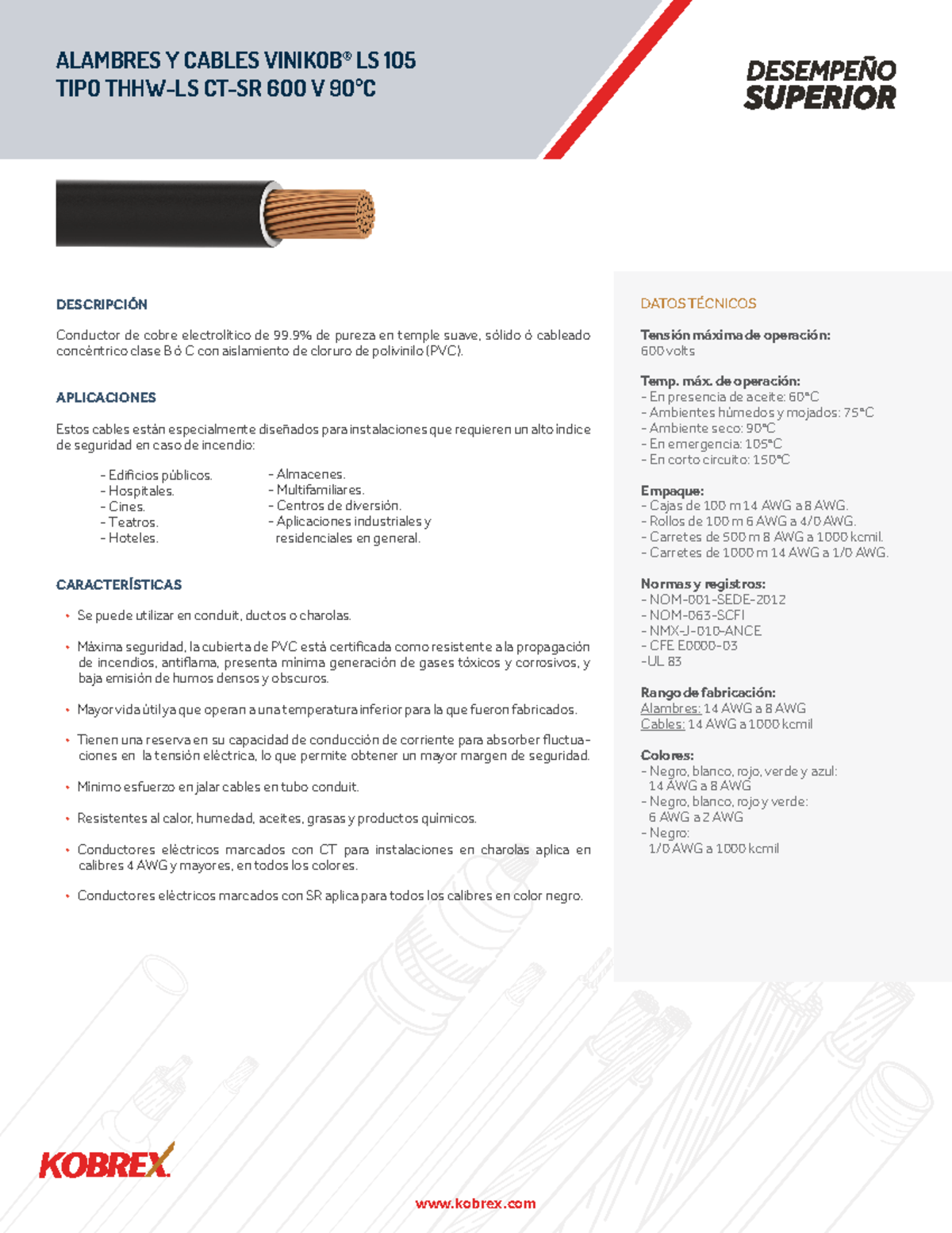 Ficha tecnica cable kobrex - DESCRIPCIÓN Conductor de cobre ...