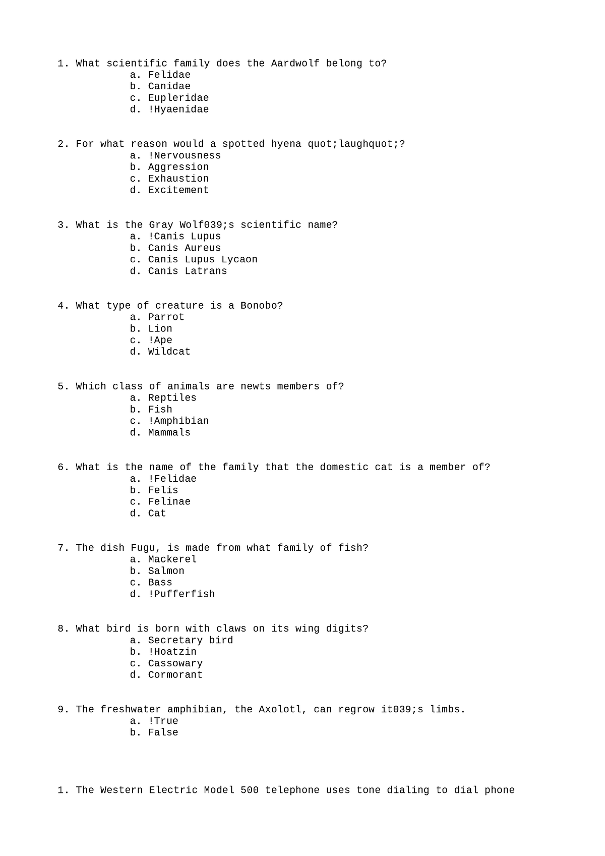 MATH270 Soultions 1 - Notes - What scientific family does the Aardwolf