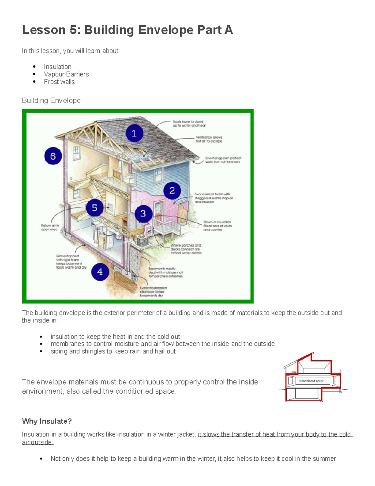 Lesson 5 Building Envelope Lesson 5 Building Envelope Part A In this lesson, you will learn