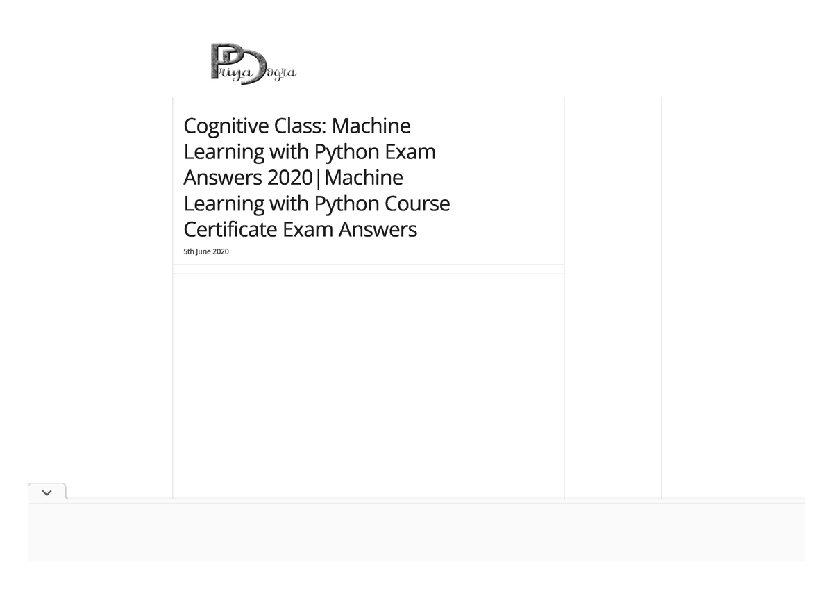 Cognitive Class Machine Learning With Python Exam Answers 2020 Machine ...