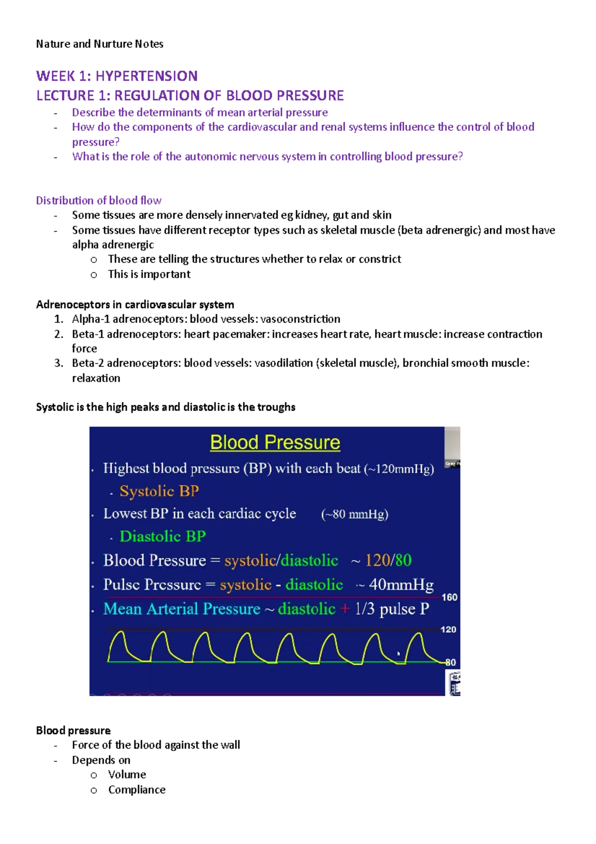 Nature and Nurture Notes 2 - Nature and Nurture Notes WEEK 1 ...
