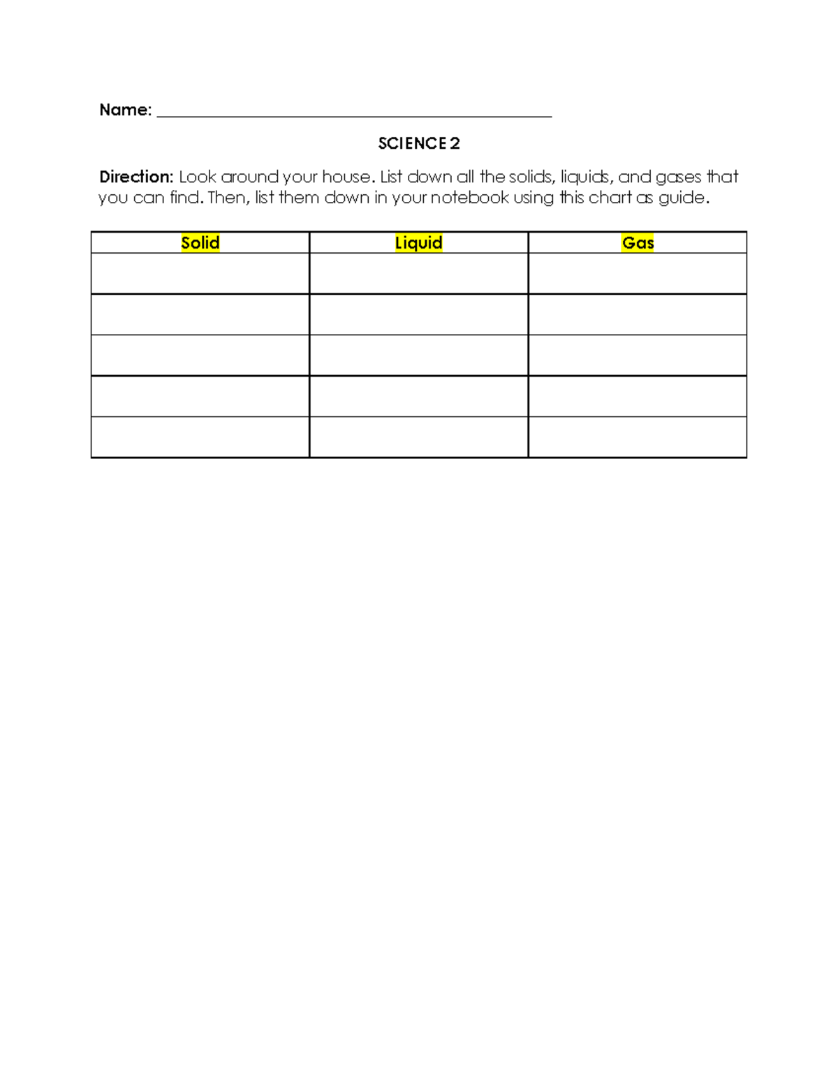 Science 2 Activity - Bachelor of Secondary Education - English - Name ...
