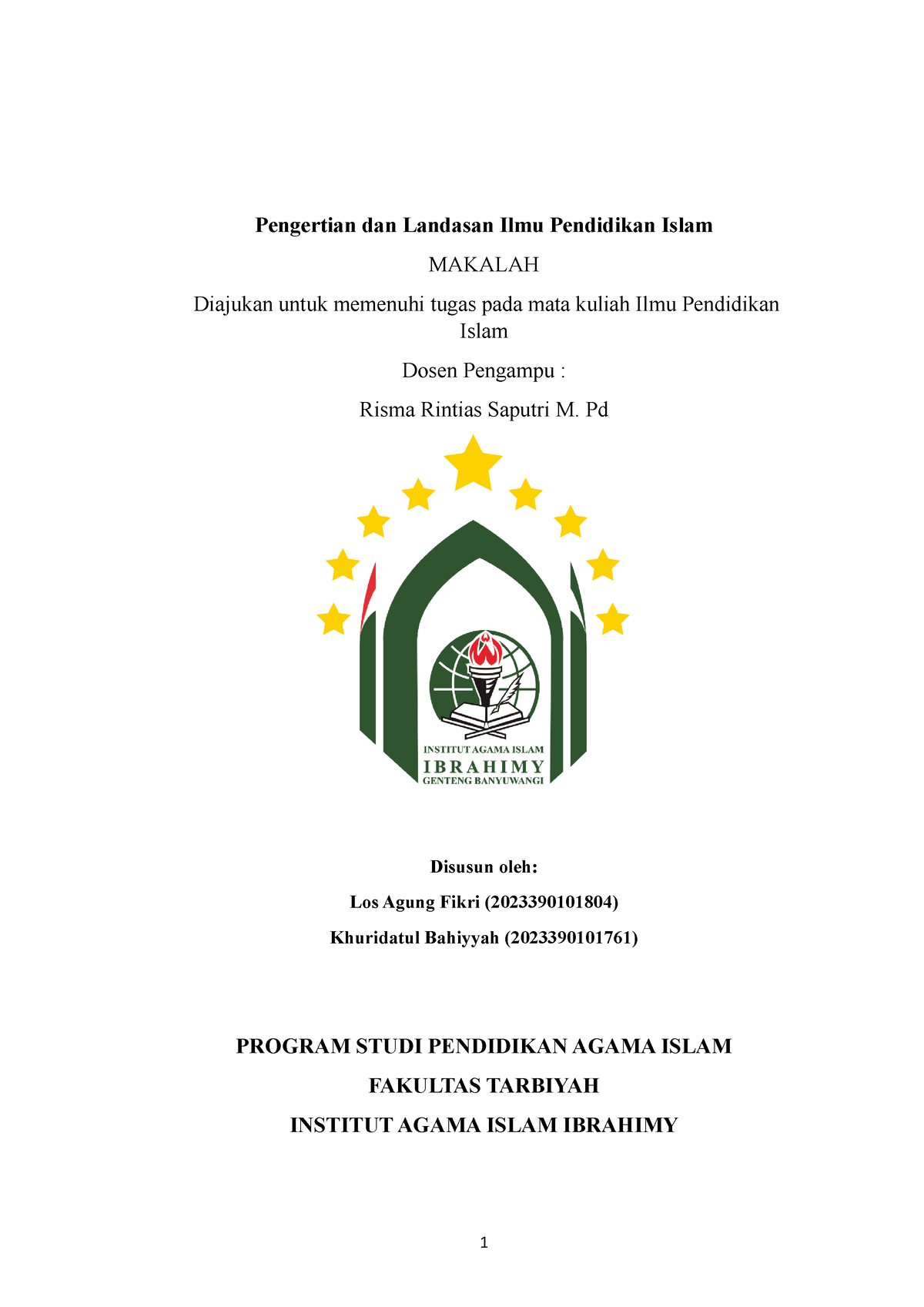 Makalah Bab 1- Ilmu Pendidikan Islam - Pengertian Dan Landasan Ilmu ...