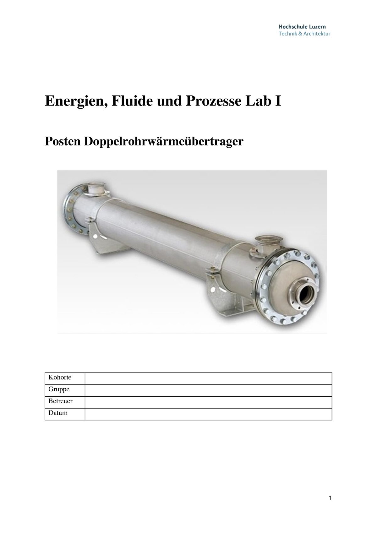 Efplab 1 Energiebilanz HS21 - Energien, Fluide Und Prozesse Lab I ...