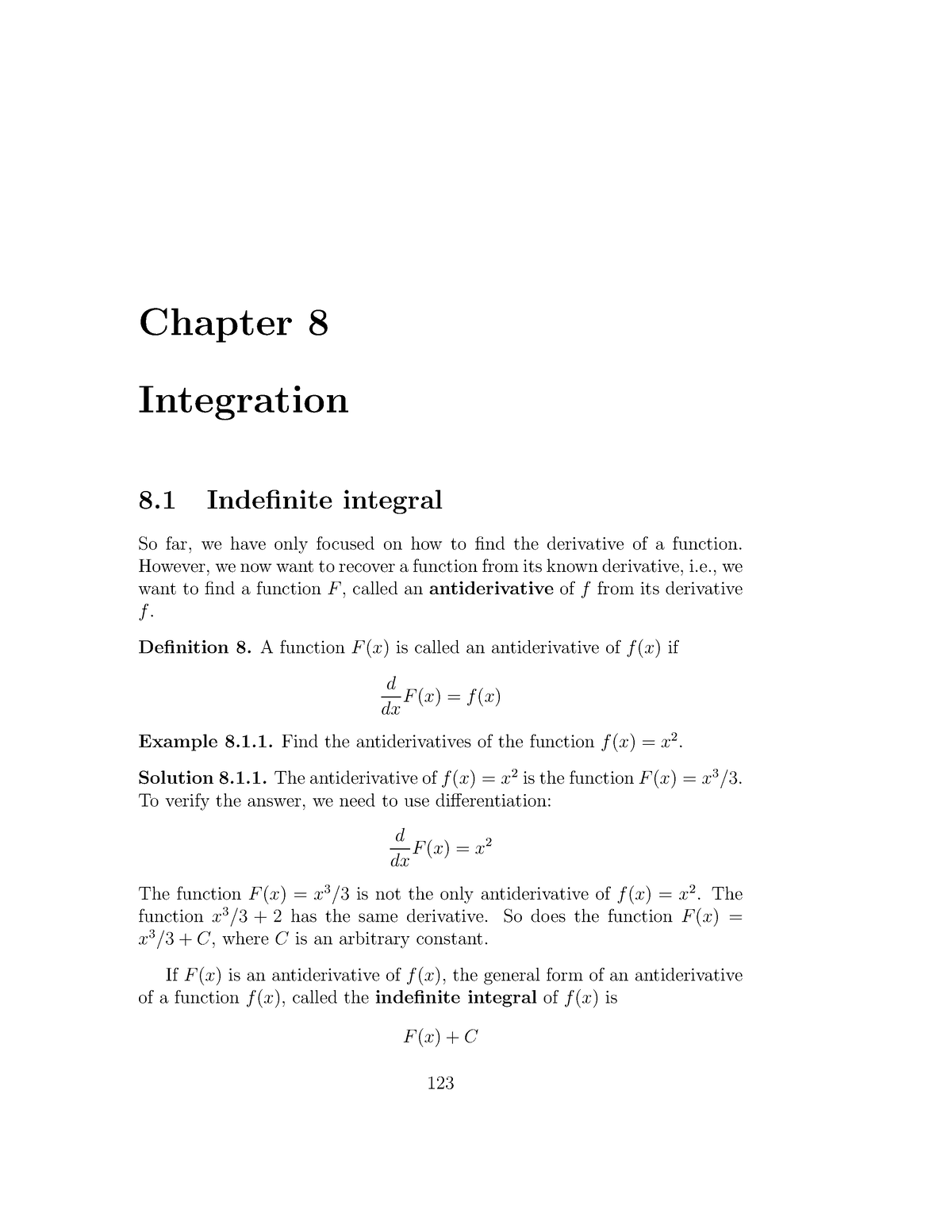 MATH1038A Lecture Notes (8)-127-148 - Chapter 8 Integration 8 ...