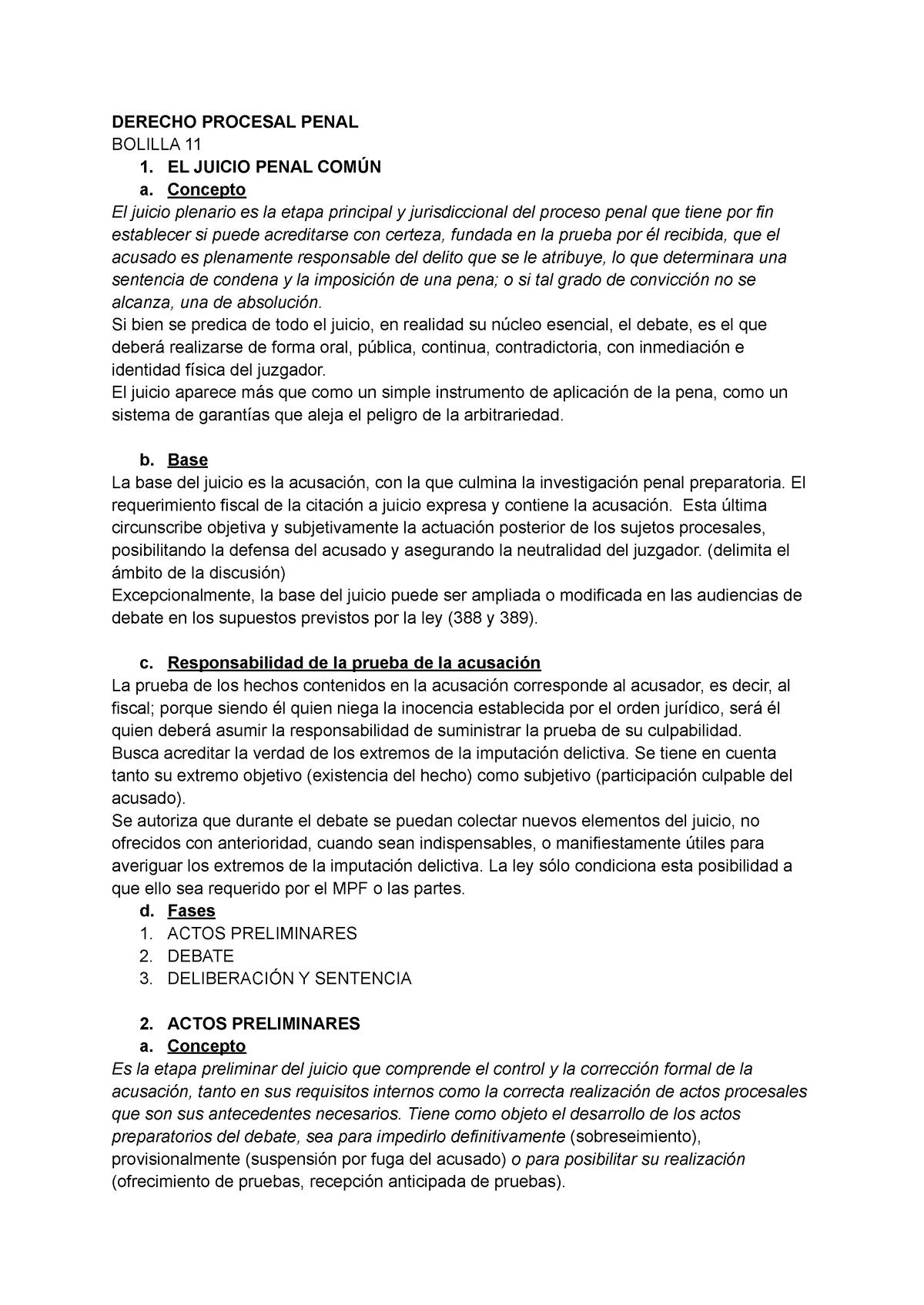 Bolilla 11 Final Prcesal Penal - DERECHO PROCESAL PENAL BOLILLA 11 1 ...