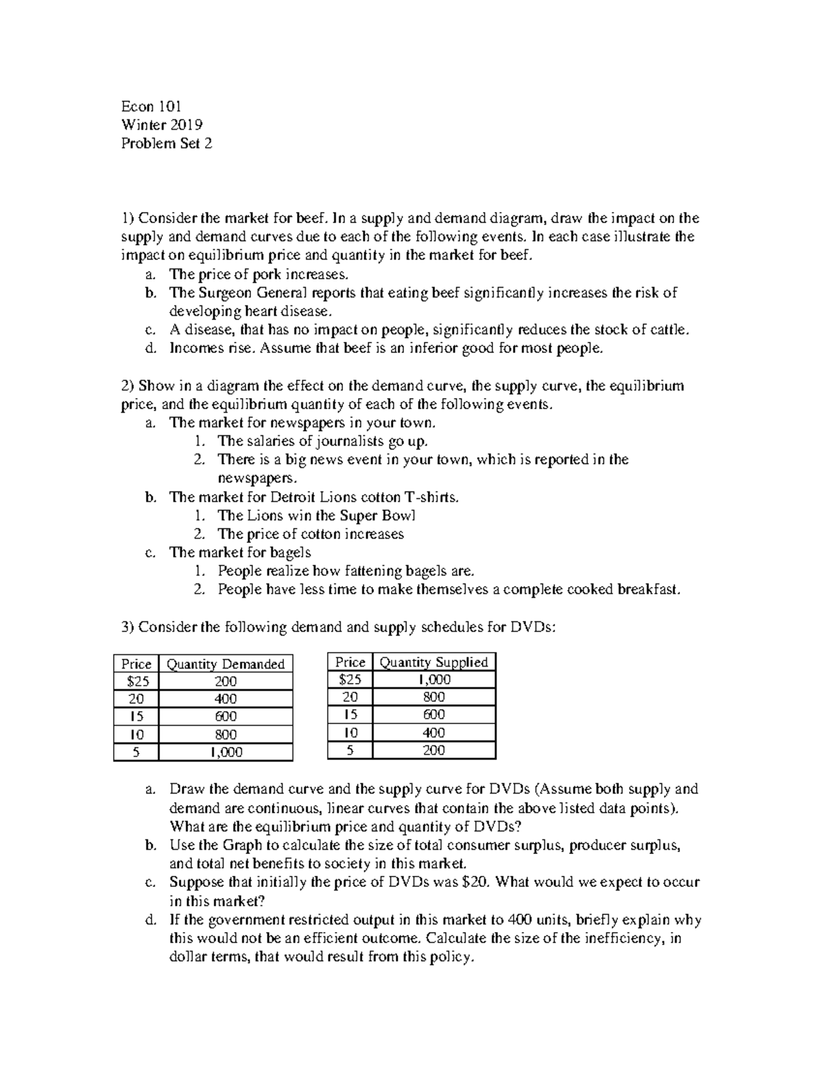 PS2 - Econ 101 - Econ 101 Problem Set Practice - Econ 101 Winter 2019 ...