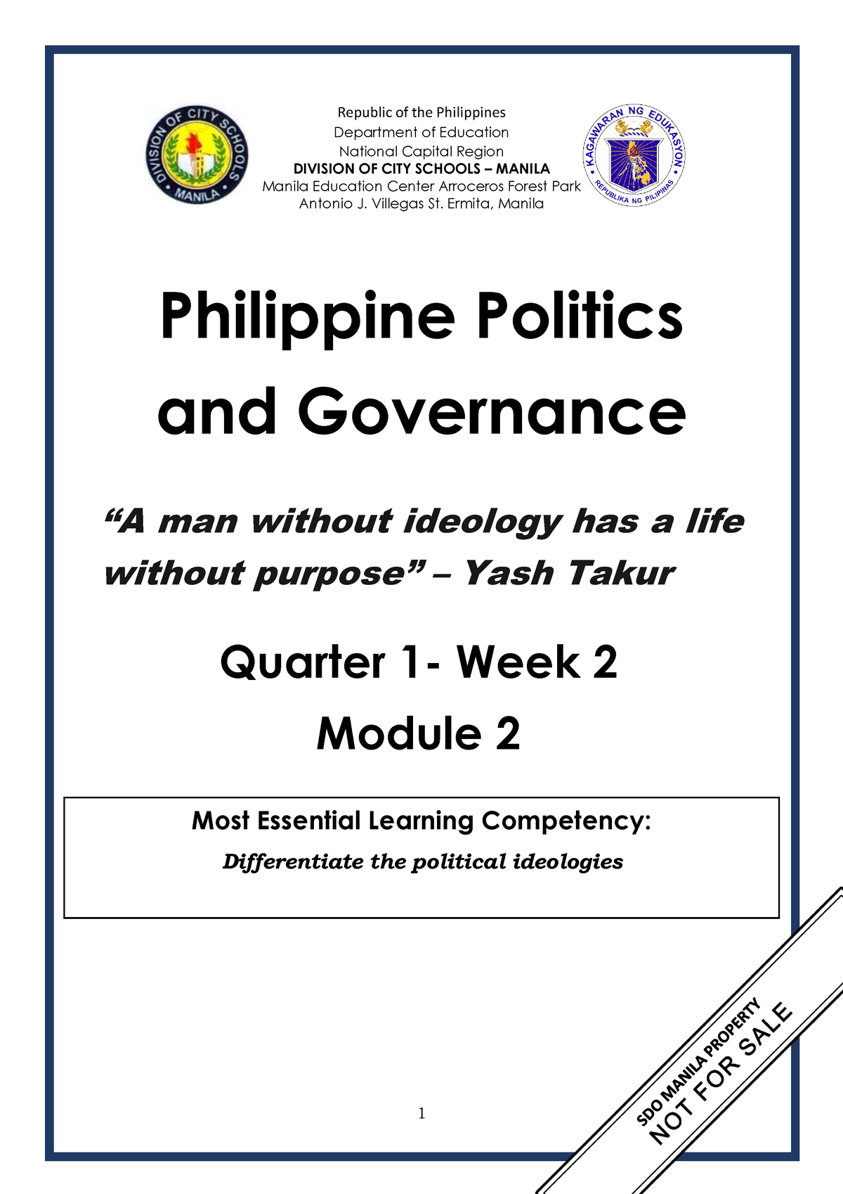 PPG Q1 Mod2 Political Ideologies - Philippine Politics And Governance ...