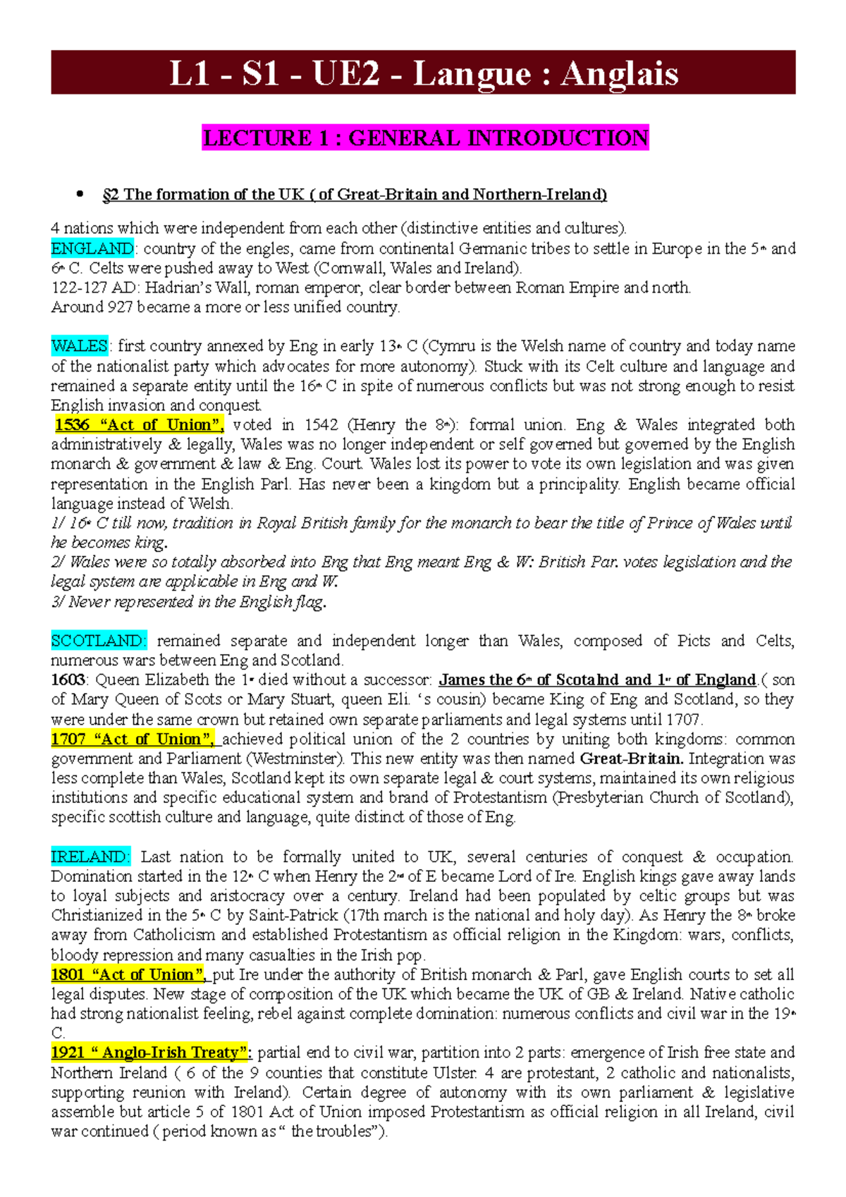Anglais Droit L1S1 Sorbonne L1 S1 UE2 Langue Anglais LECTURE