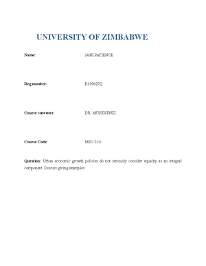 Chapter 1-3 Dissertation 3 copy - UNIVERSITY OF ZIMBABWE FACULTY OF