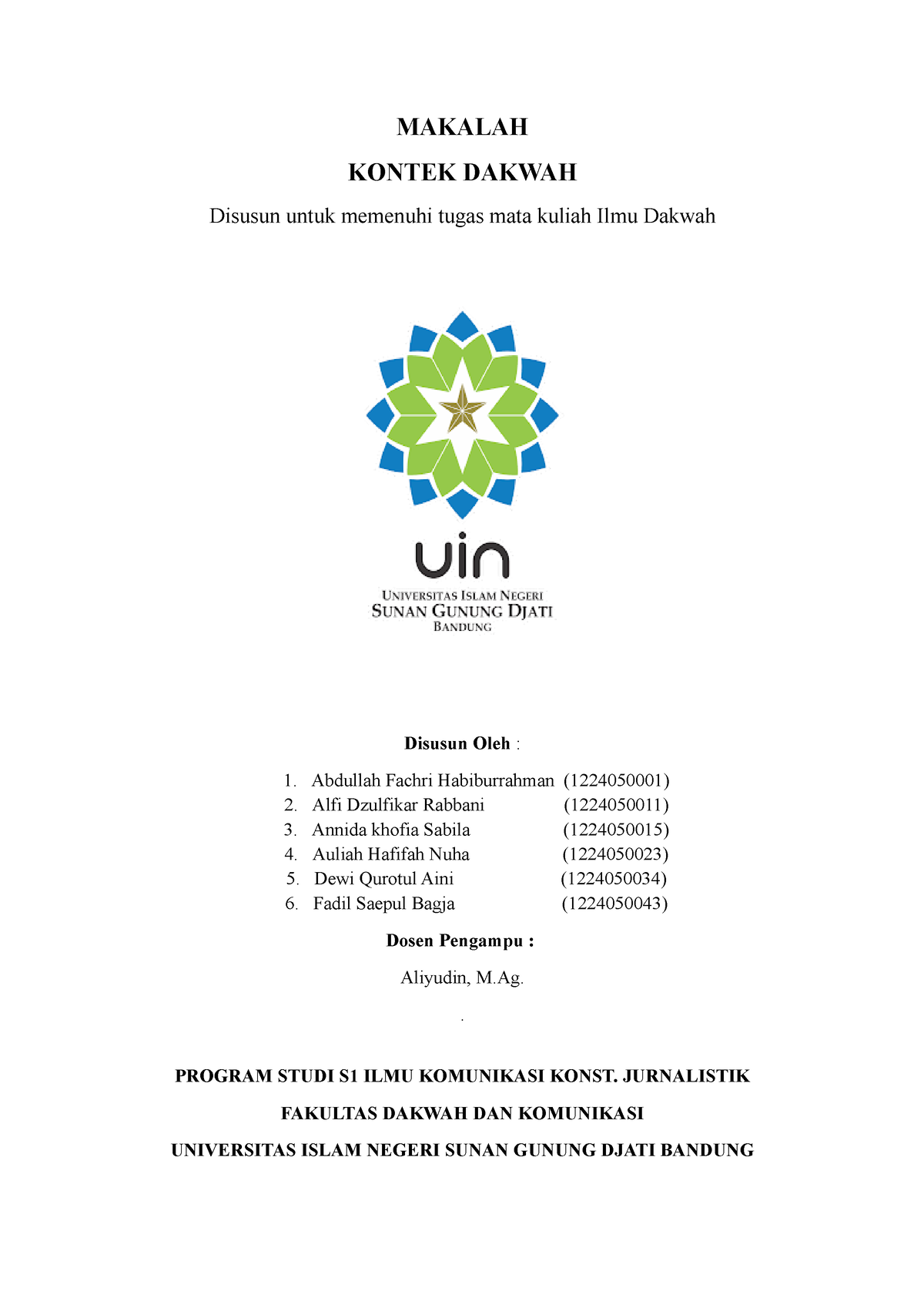 Makalah Konteks Dakwah - MAKALAH KONTEK DAKWAH Disusun Untuk Memenuhi ...