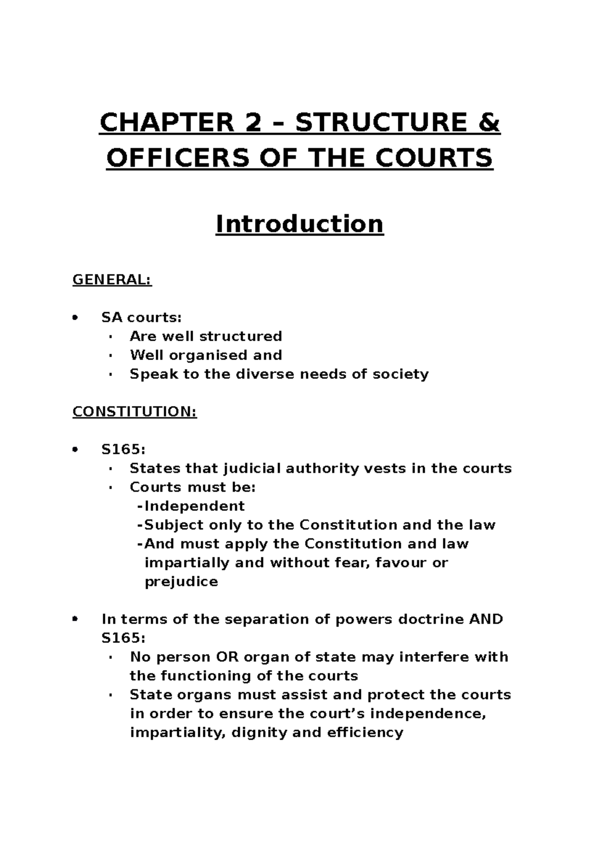 Chapter 2 civil - Notes - CHAPTER 2 – STRUCTURE & OFFICERS OF THE ...