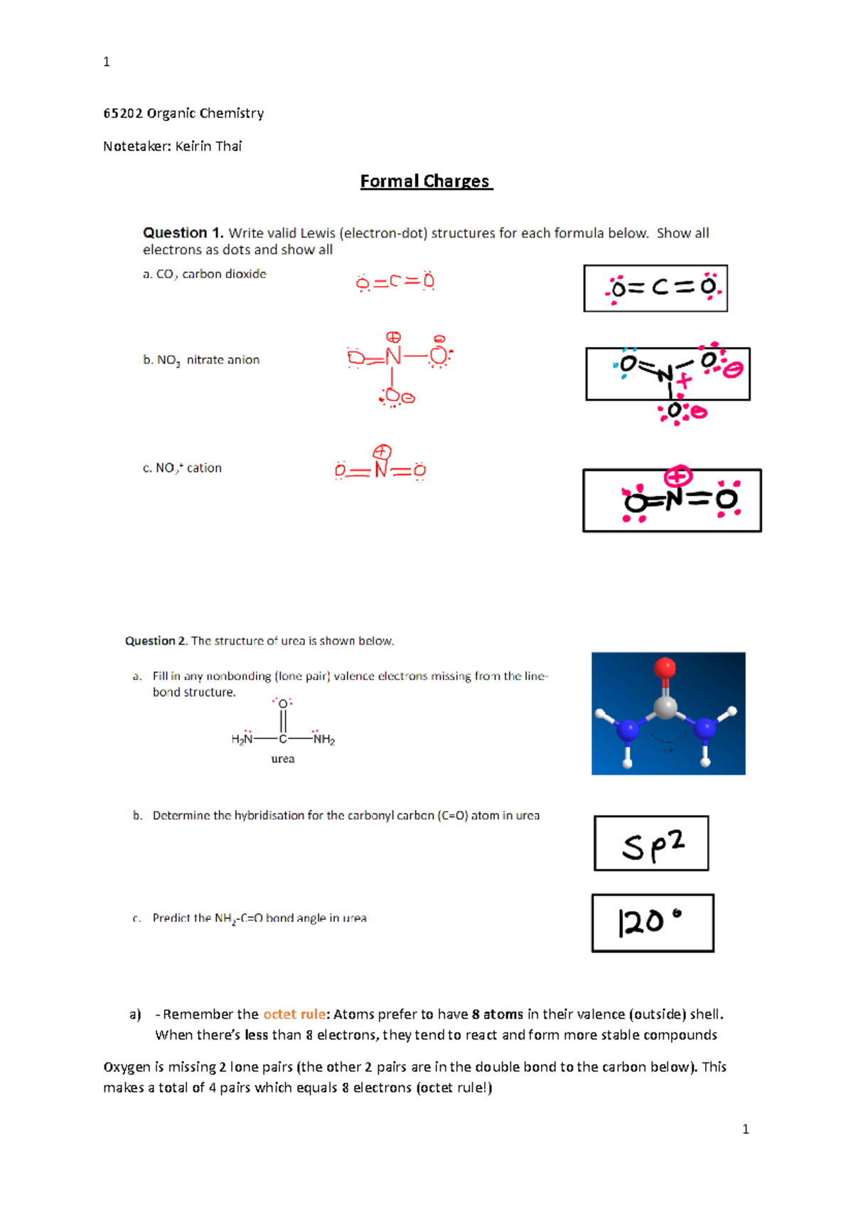 65202 OC1 Tut 1 (Formal Charge Tutorial Answers) - 65202 Organic ...