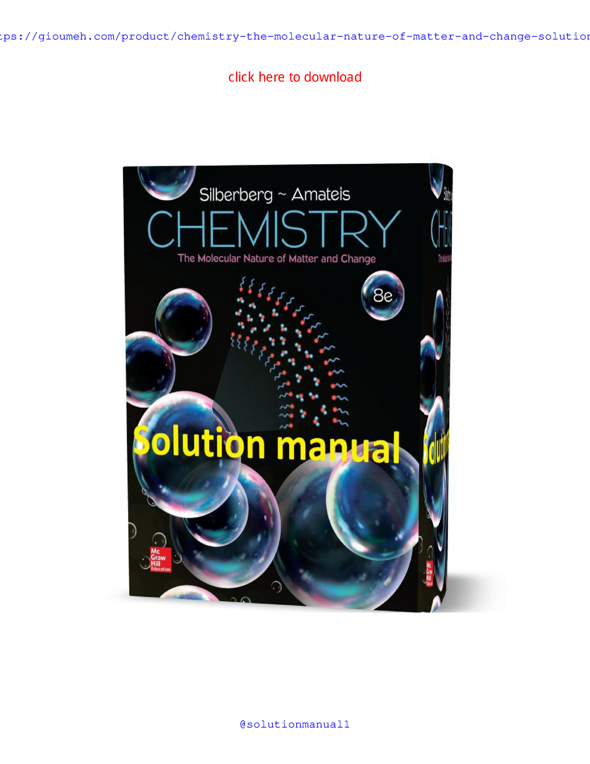 Sample Chemistry The Molecular Nature of Matter and Change 8th edition ...