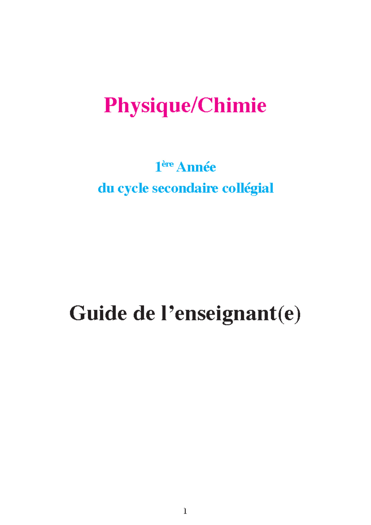 Guide Moufid Physique- Chimie 1AC - Physique/Chimie Guide De L ...