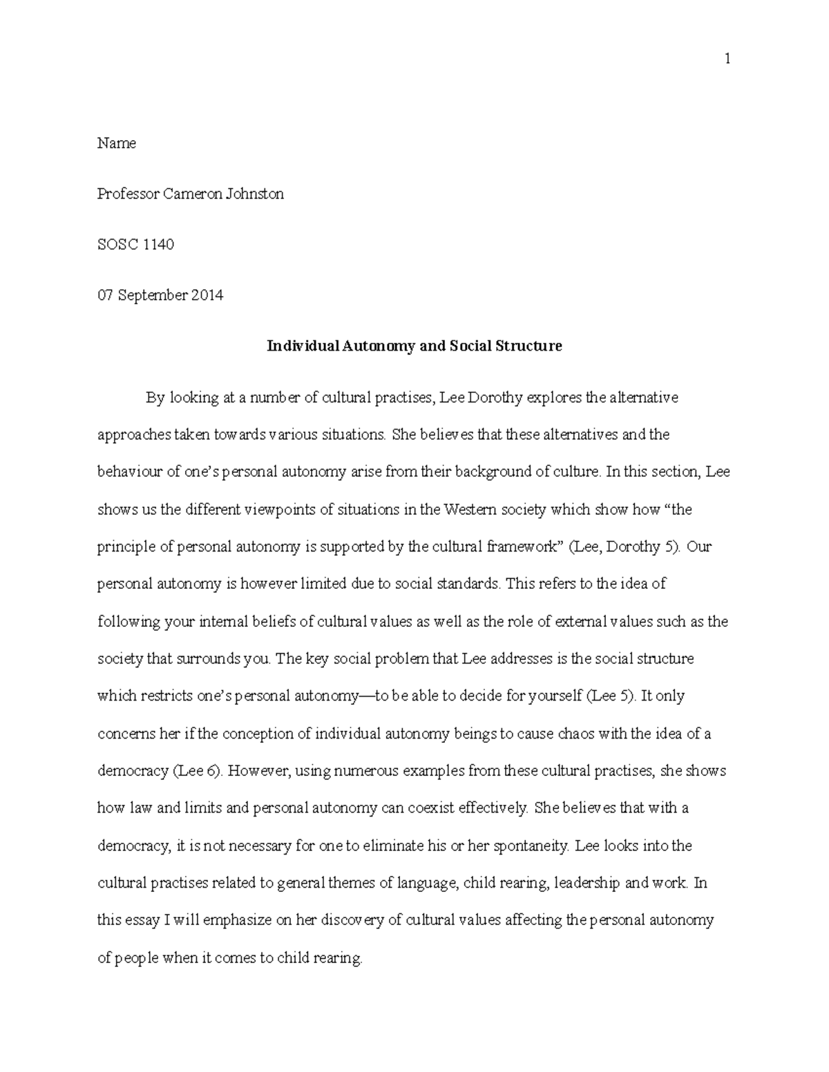 Dorothy lee essay 07 picture