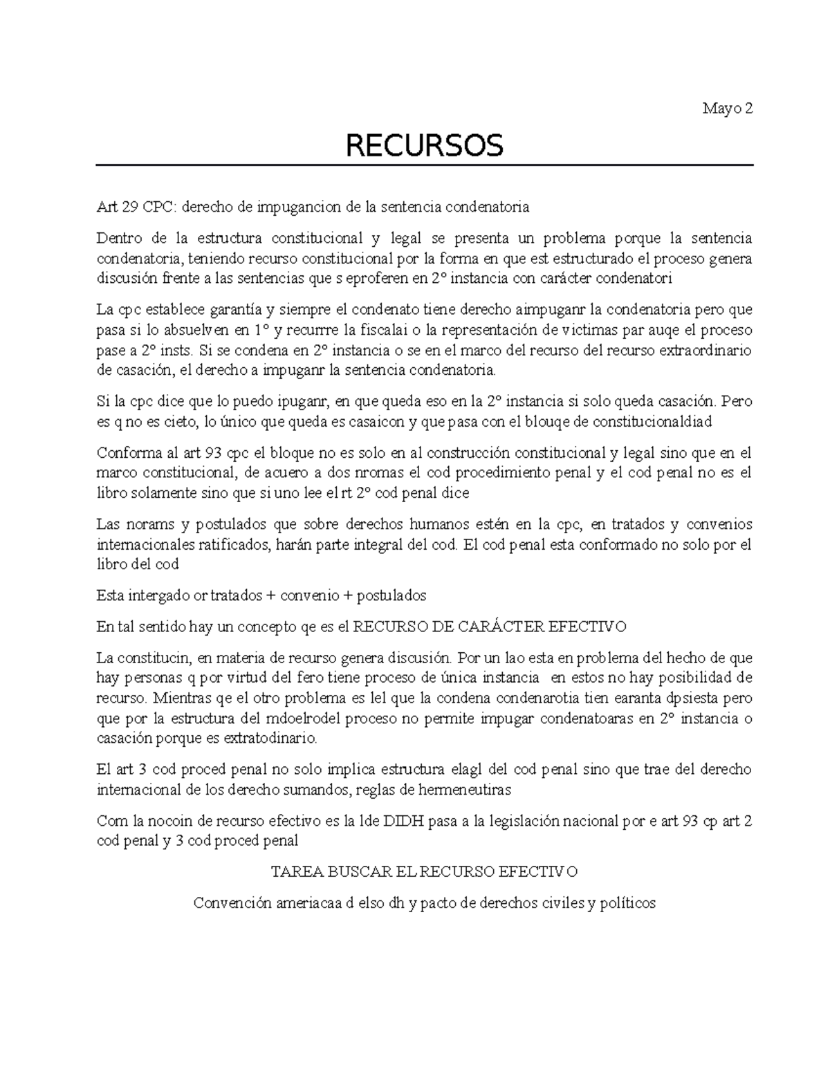 05 - Mayo 2 RECURSOS Art 29 CPC: derecho de impugancion de la sentencia ...