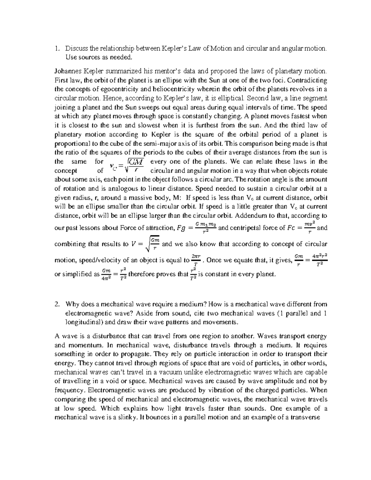 Physics - Grade: A+ - Physics for Engineers - Lecture - La Salle ...