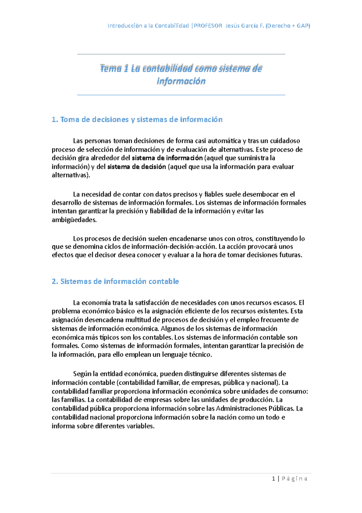 Tema 1 La Contabilidad Como Sistema de Información - a la Contabilidad ...