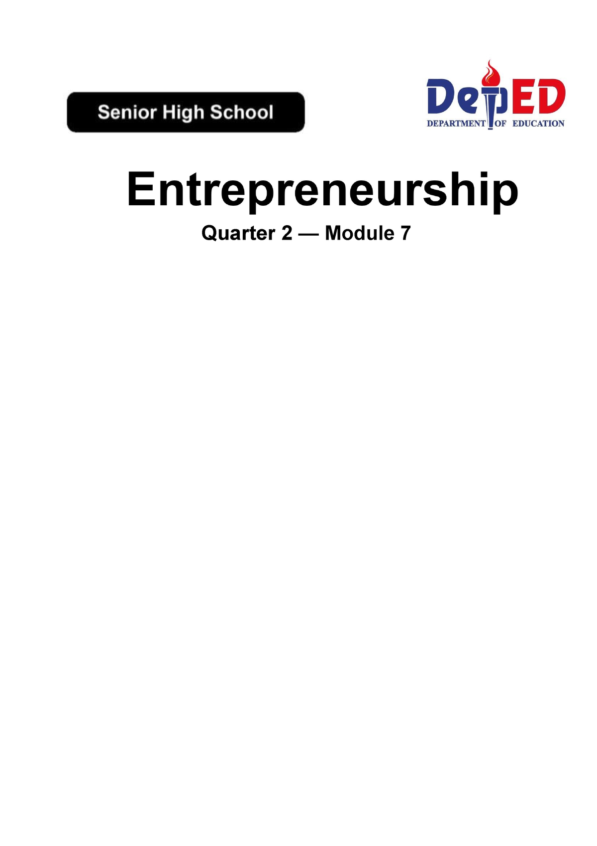 2nd Quarter Lesson 2entrep - Quarter 2 — Module CO_Q2_Entrepreneurship ...