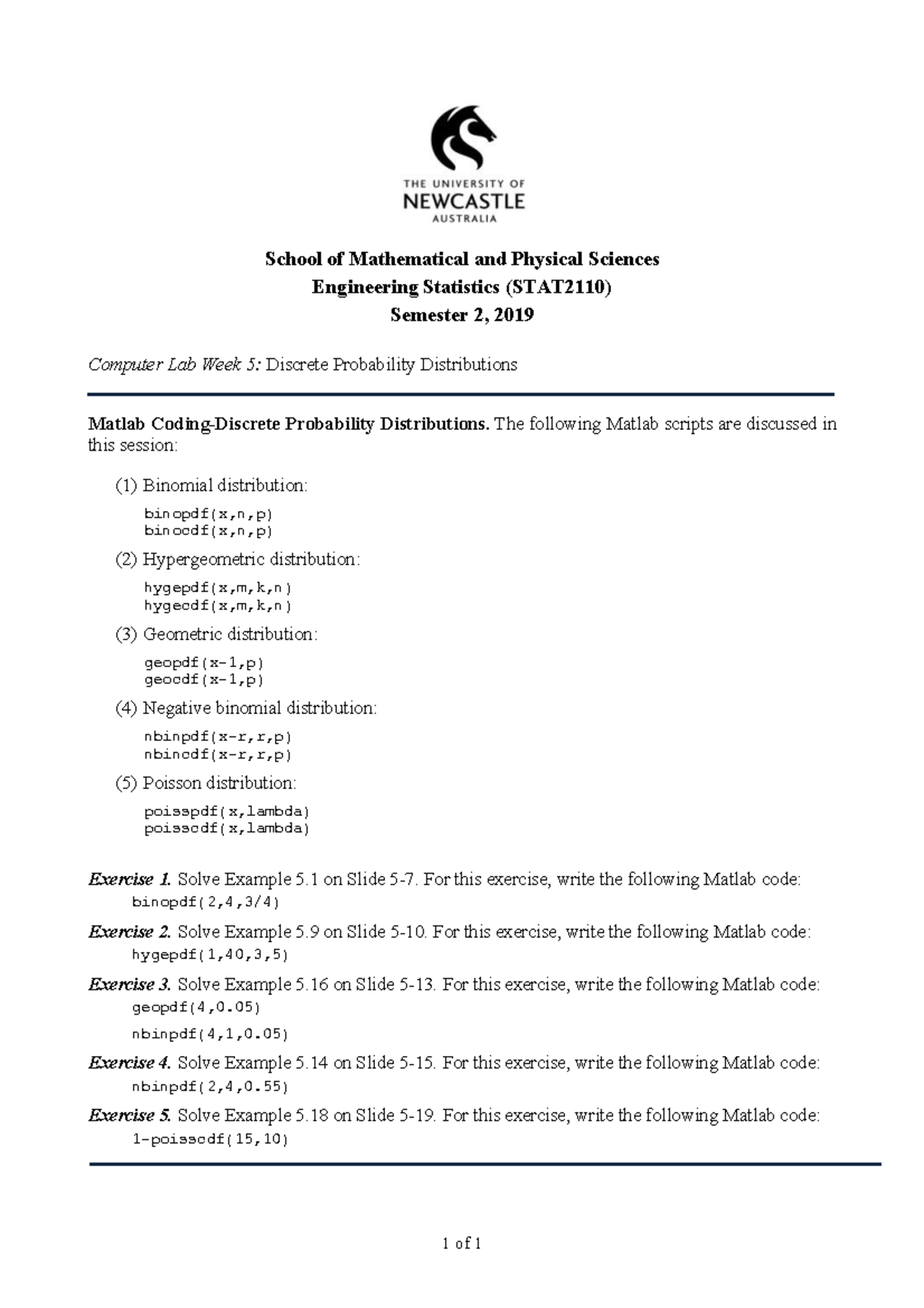 Computer Lab Week 5 - Lecture notes 5 - 1 of 1 School of Mathematical ...
