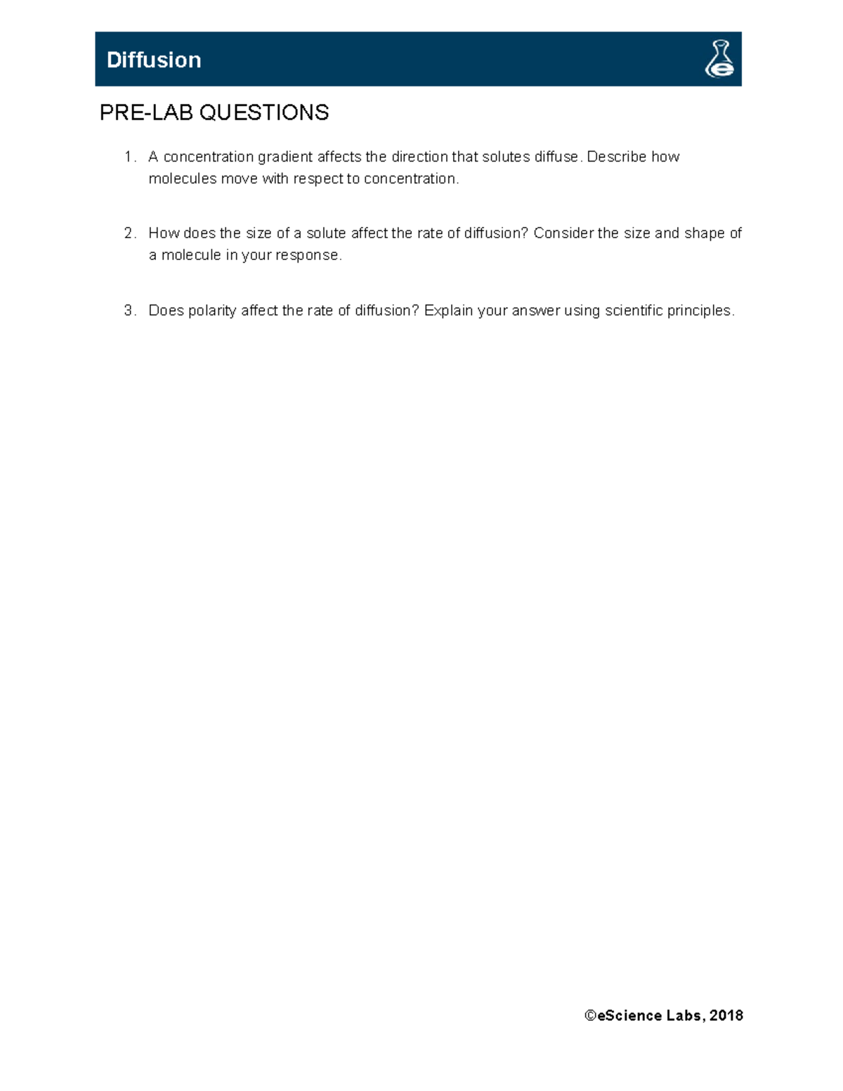 IB 1108 L06 Diffusion - for every one to use - PRE-LAB QUESTIONS 1. A ...