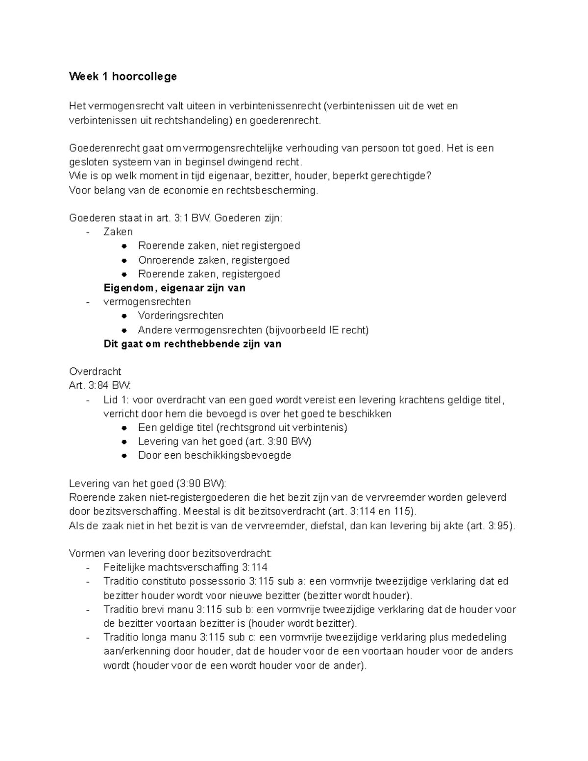 Goederenrecht 2022-2023 - Week 1 Hoorcollege Het Vermogensrecht Valt ...