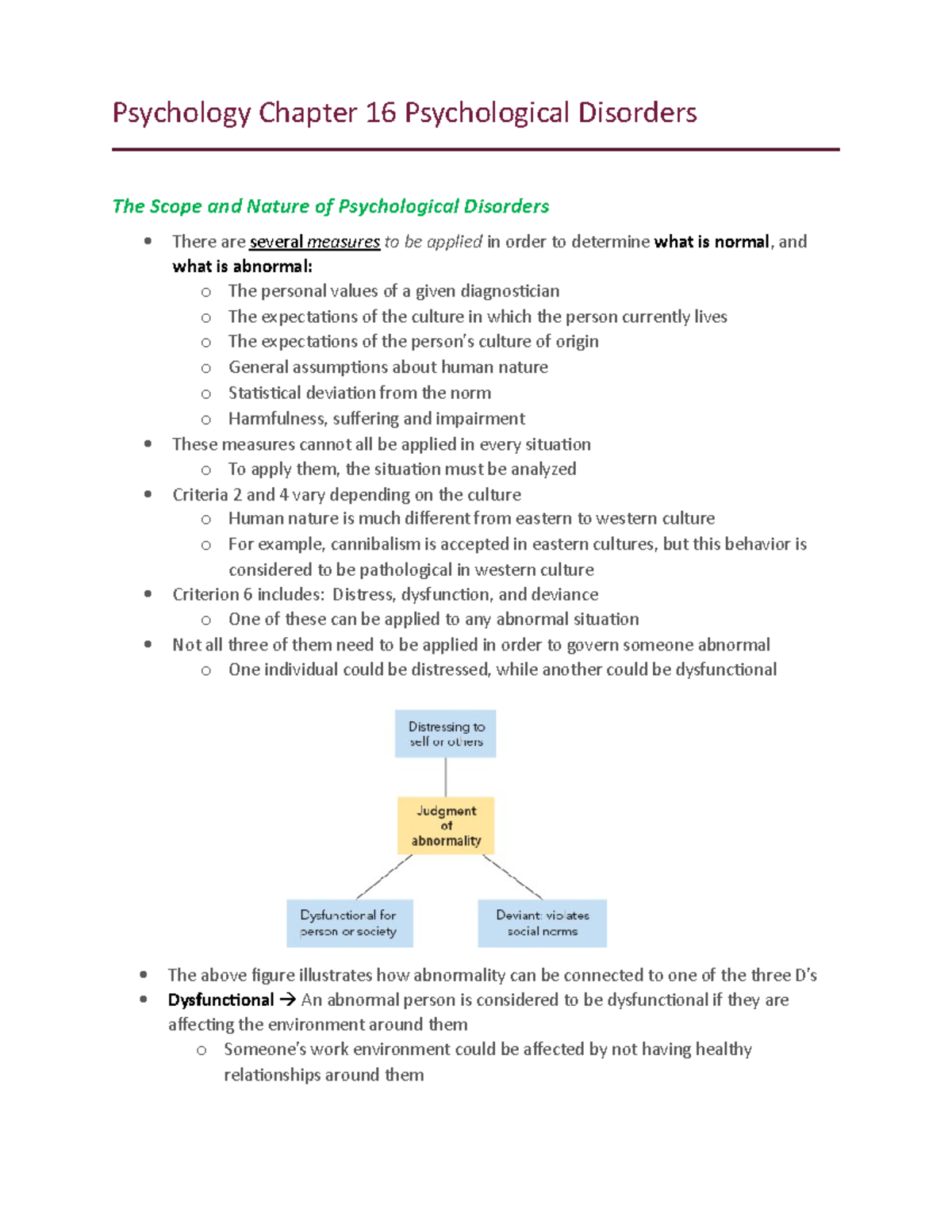 Psychology-Chapter-16 - Psychology Chapter 16 Psychological Disorders ...