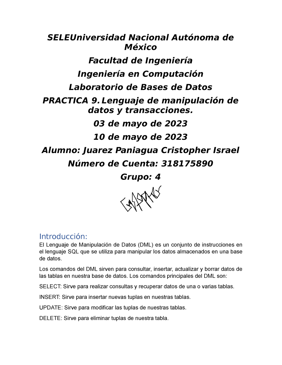 318175890 P9 - Practica - Bases De Datos - UNAM - Studocu