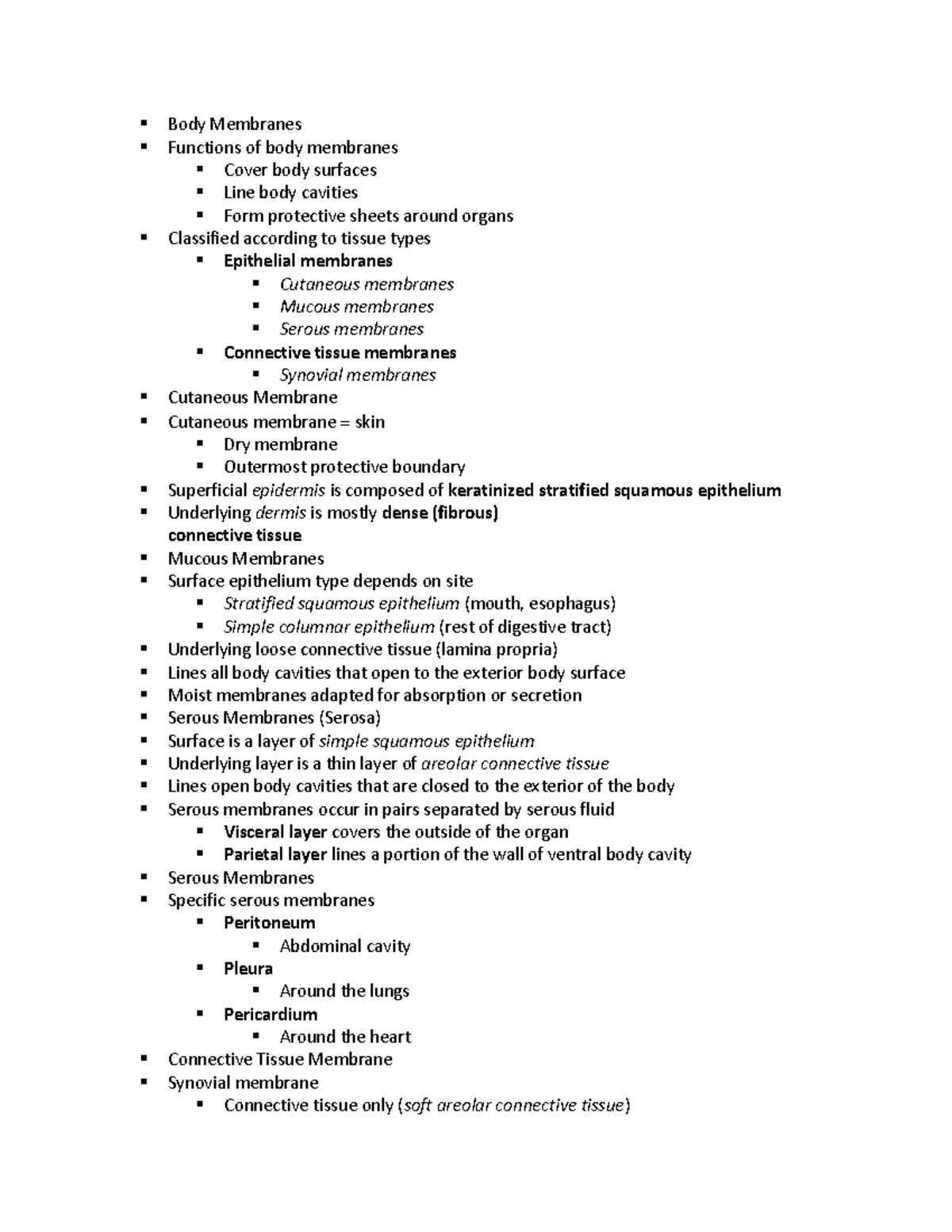 Body-Membranes - Biology Class - Warning: TT: undefined function: 32 ...