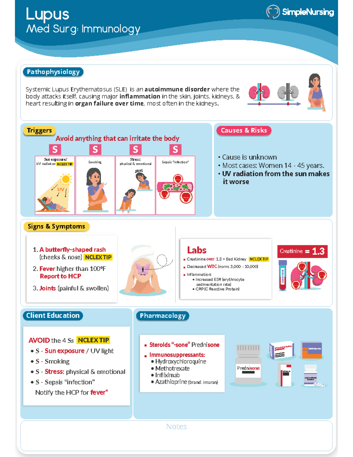 LUPUS HANDOUT FOR MED SURG 1 - Lupus Med Surg: Immunology Notes ...