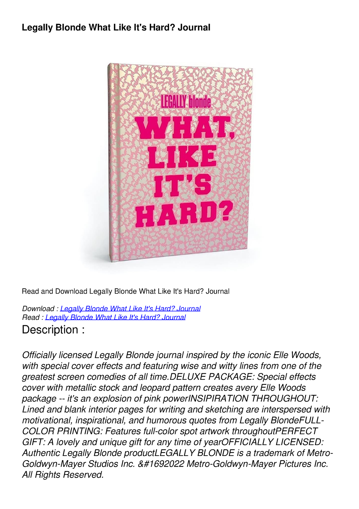 legally blonde dissertation read online