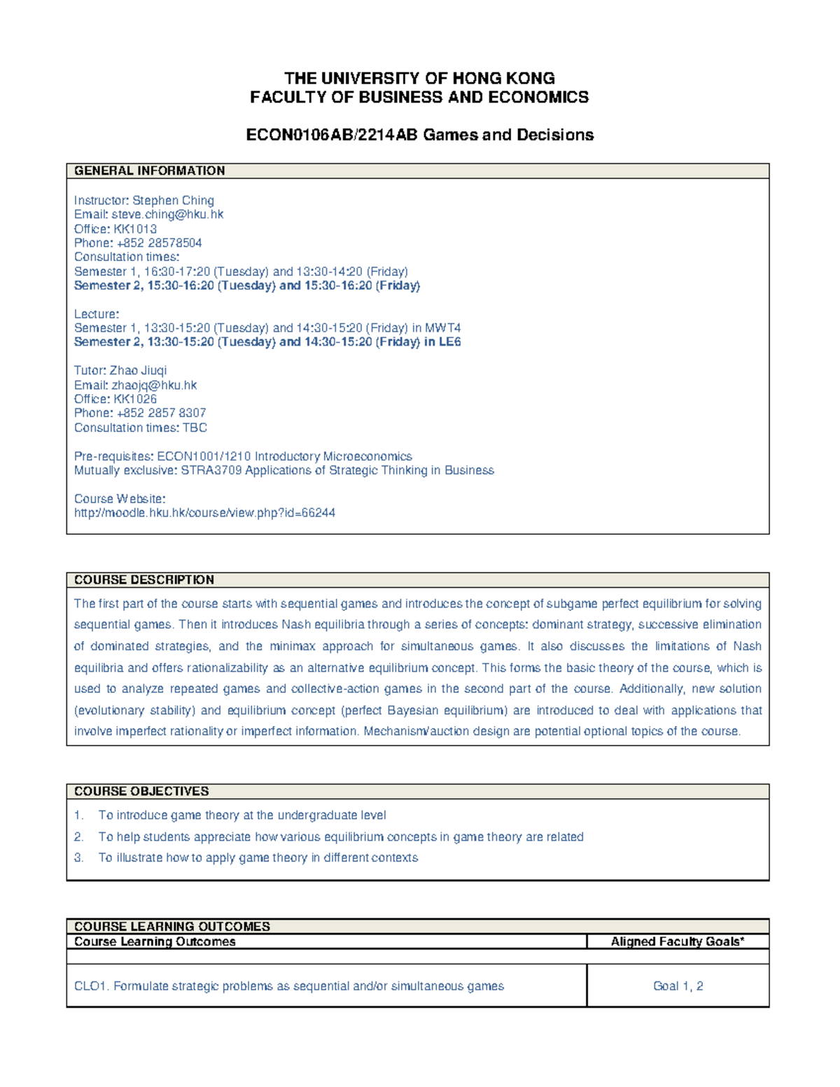 Course Outline - THE UNIVERSITY OF HONG KONG FACULTY OF BUSINESS AND ...