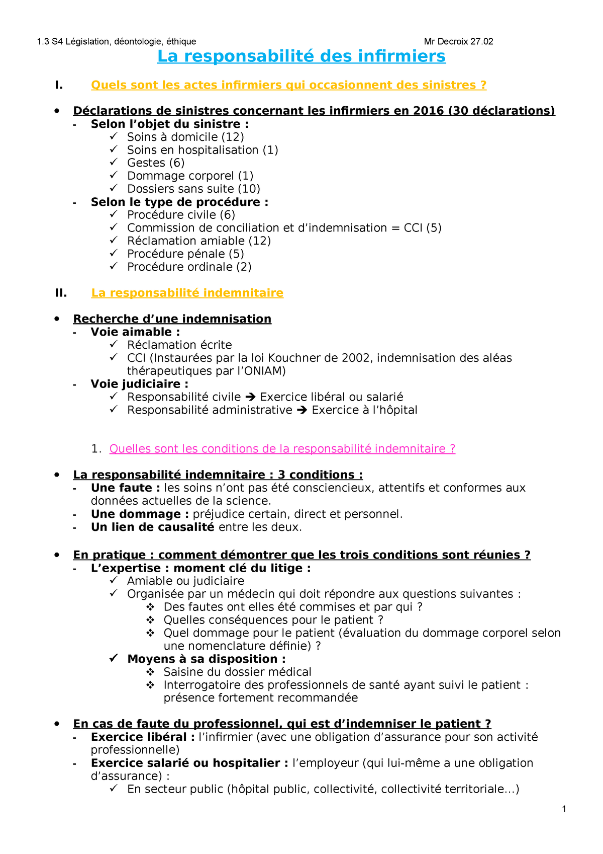 1.3 S4 27.02 Les Particularités De L’exercice Clinique Des Soins ...