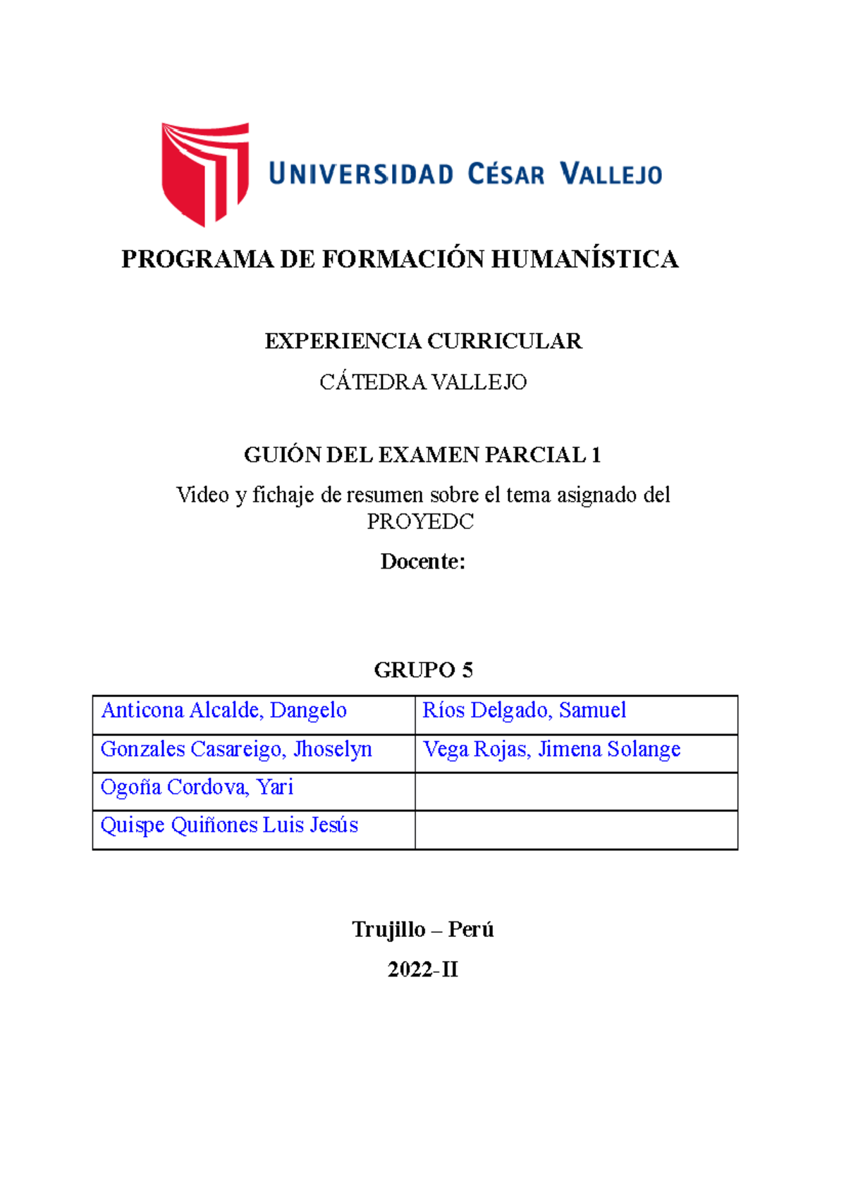 Guion PARA EL Examen Parcial DE Cátedra Vallejo- Sesión 4 - PROGRAMA DE ...