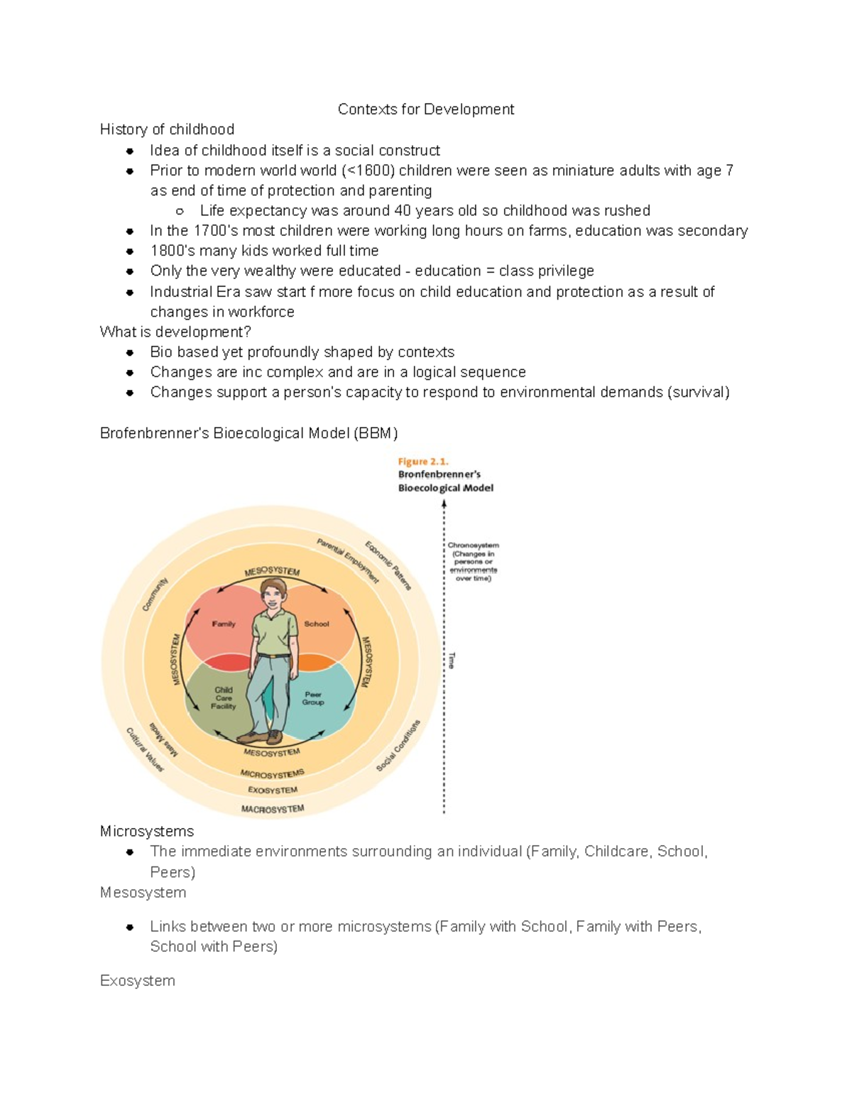 Educational Psychology Unit 1 - Contexts for Development History of ...