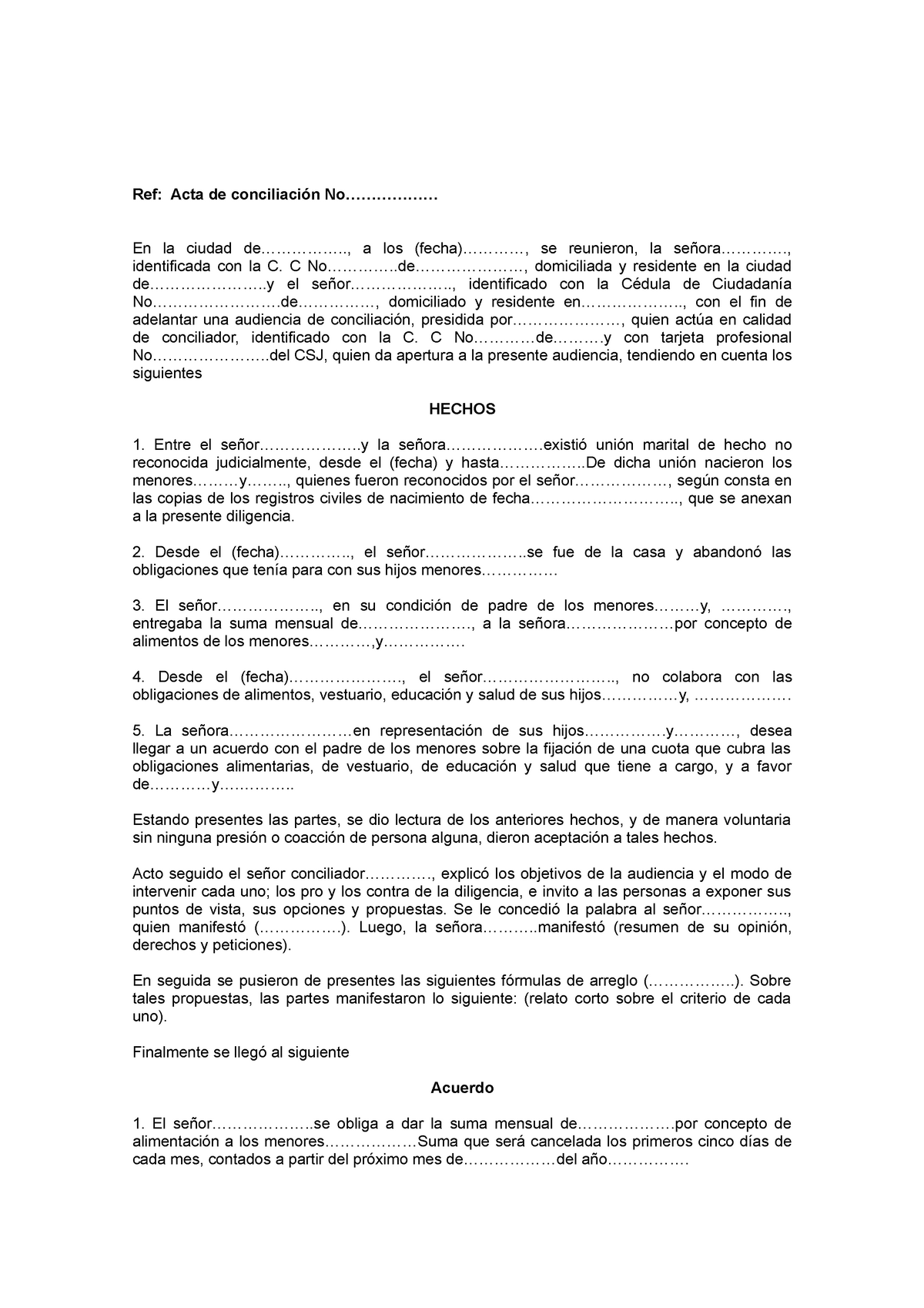 Acta de conciliacion derecho administrativo procesal actualizado 2018  Bolivia - Ref: Acta de - Studocu