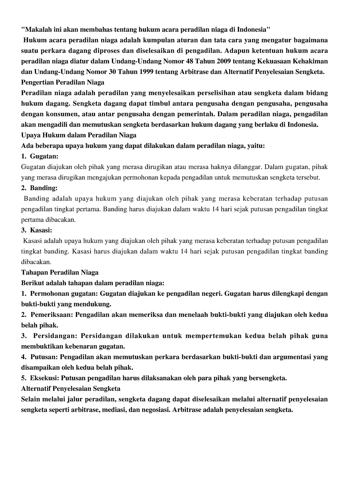 Hukum Acara Peradilan Niaga - Adapun Ketentuan Hukum Acara Peradilan ...