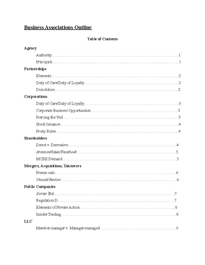 Business Associations PPT Outline Fall 2019 - BUSNIESS ASSOCIATIONS ...